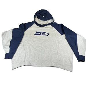 DKNY Sport Seattle Seahawks Fleece Sweatshirt Women's XL Gray Blue NFL NWT
